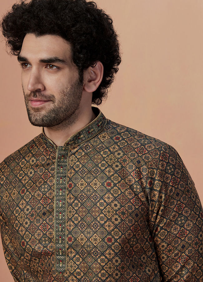 Manyavar printed kurta pajama new arrivals